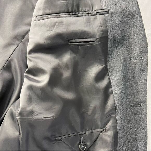 Gray Statements Wool Blend Blazer 44 Short Model Gary Portly 2 Button - Picture 11 of 11